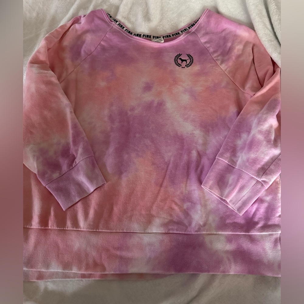 Victoria's Secret PINK Purple Orange Pullover Sweatshirt Size Large